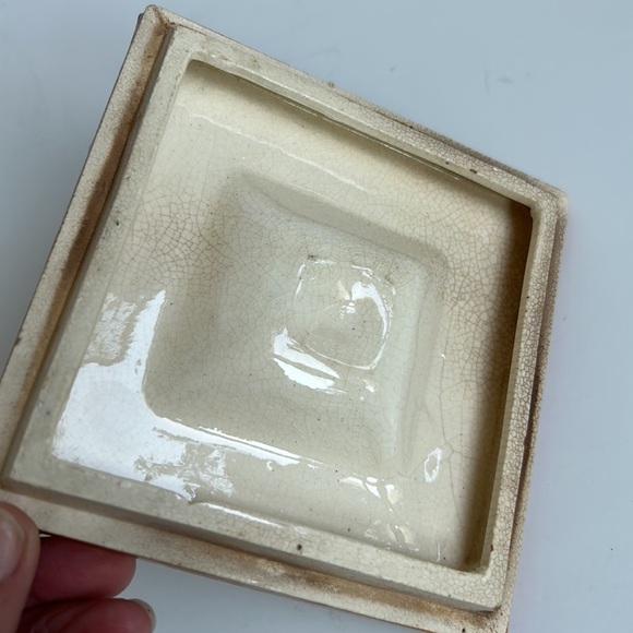 Vintage Revelation Japan cream polka dot rectangular canister w lid cookie jar - Picture 10 of 16